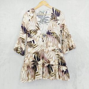 Blue Island Olive Multi Swim Cover Up Dress P2974